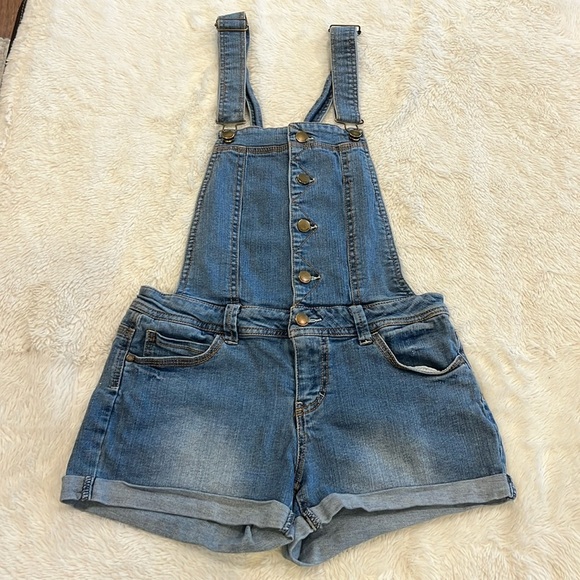 TINSELTOWN Denim Short Overalls XS - Picture 1 of 11